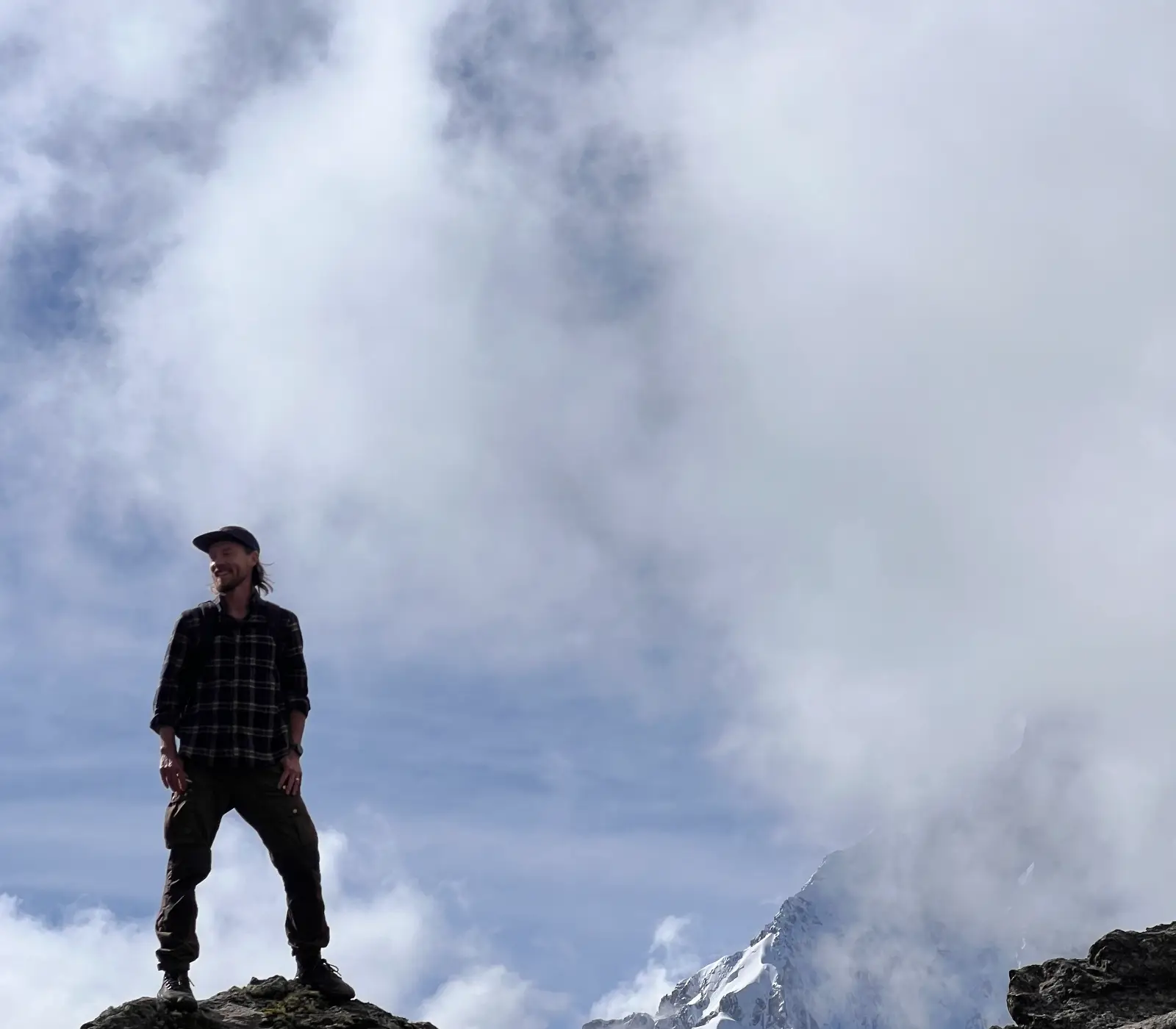 Kasper Karup on a ridge in the Peruvian Andes
